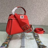 PEEKABOO ICONIC MINI grainy leather Selleria bag Red High