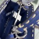 PEEKABOO ICONIC MINI grainy leather Selleria bag Blue High