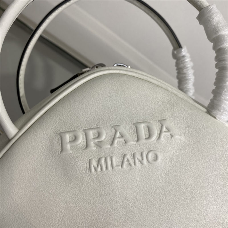 Prada Leather Prada Triangle bag 1BB082 White High