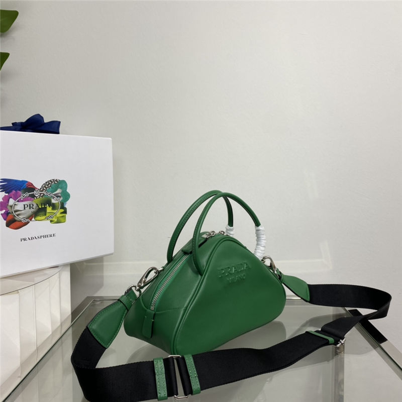 Prada Leather Prada Triangle bag 1BB082 Green High