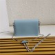 Prada Brushed leather shoulder bag 1bh189 Blue High