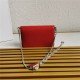 Prada Brushed leather shoulder bag 1bh189 Red High