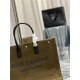 RIVE GAUCHE TOTE BAG IN LINEN AND LEATHER High