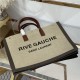 RIVE GAUCHE TOTE BAG IN LINEN AND LEATHER High