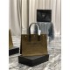 RIVE GAUCHE SMALL TOTE BAG IN LINEN AND LEATHER High