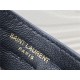 MONOGRAM CARD CASE IN GRAIN DE POUDRE EMBOSSED LEATHER Gold-Metal Grey Blue High