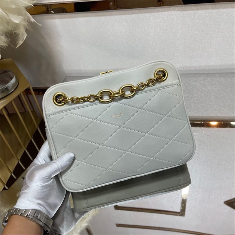 LE MAILLON SMALL CHAIN BAG IN QUILTED LAMBSKIN White High