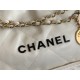 Chanel 22 MEDIUM HANDBAG Shiny Calfskin & Gold-Tone Metal AS3261 White High