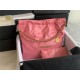 Chanel 22 MEDIUM HANDBAG Shiny Calfskin & Gold-Tone Metal AS3261 Pink High