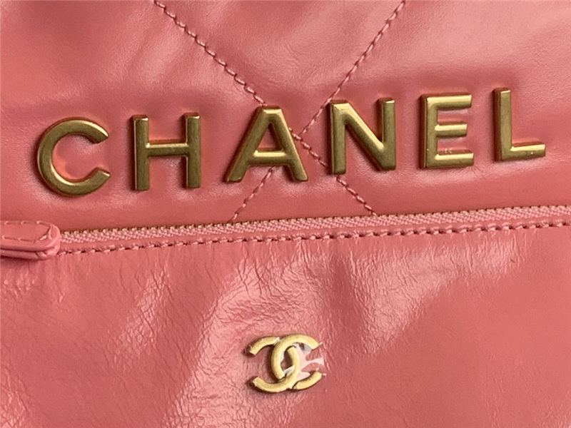 Chanel 22 MEDIUM HANDBAG Shiny Calfskin & Gold-Tone Metal AS3261 Pink High