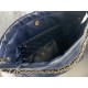 Chanel 22 MEDIUM HANDBAG Shiny Calfskin & Gold-Tone Metal AS3261 Navy High