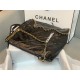 Chanel 22 BACKPACK Shiny Calfskin & Gold-Tone Metal AS3313 Black High