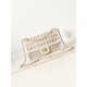 Chanel FLAP BAG Lambskin, Viscose Weaving & Gold-Tone Metal AS3767 White A