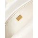 Chanel FLAP BAG Lambskin, Viscose Weaving & Gold-Tone Metal AS3767 White A