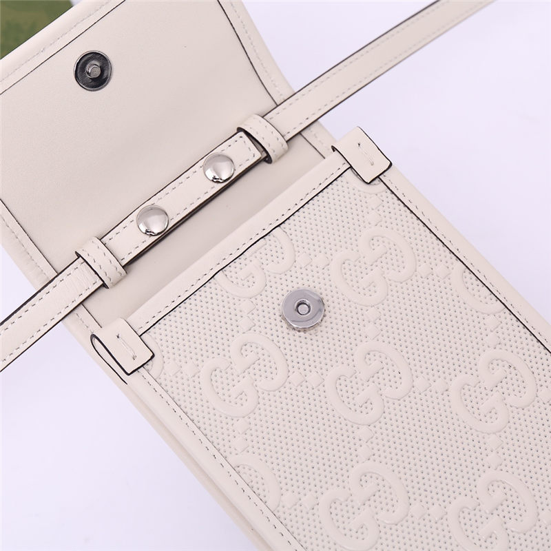 GG embossed mini bag 625571 White High