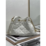 DIOR AMMI MEDIUM BAG Supple Macrocannage Lambskin White High