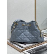 DIOR AMMI MEDIUM BAG Supple Macrocannage Lambskin Blue High