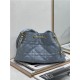 DIOR AMMI MEDIUM BAG Supple Macrocannage Lambskin Blue High