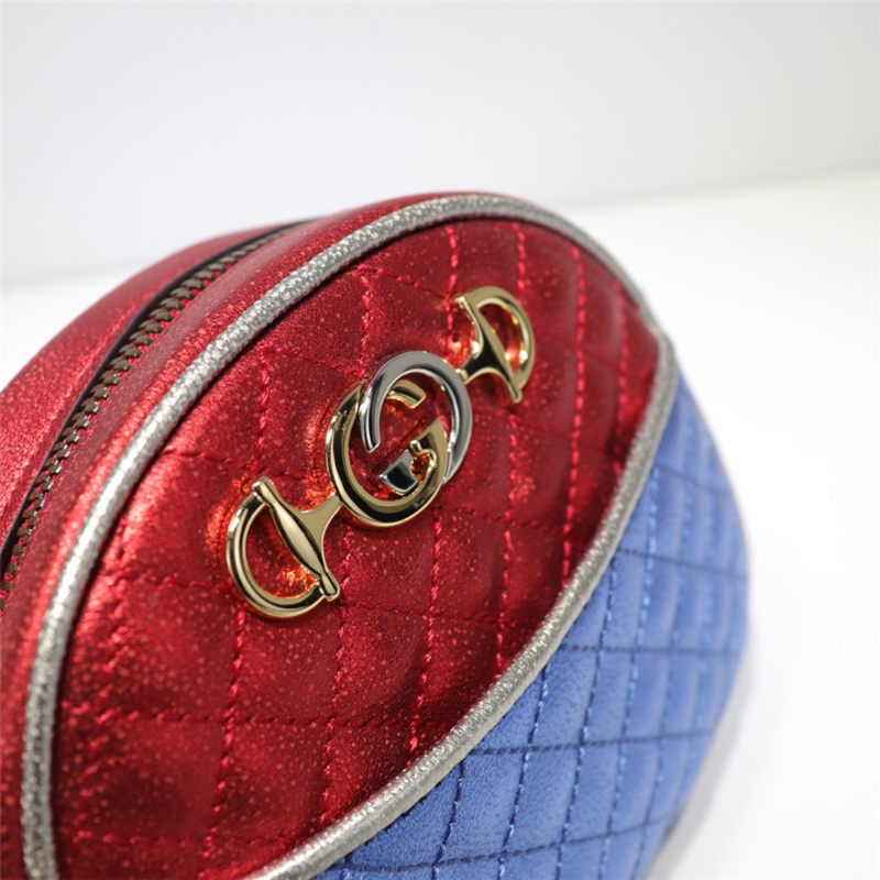 Gucci Laminated Leather Mini Shoulder Bag 534951 Red/Blue High