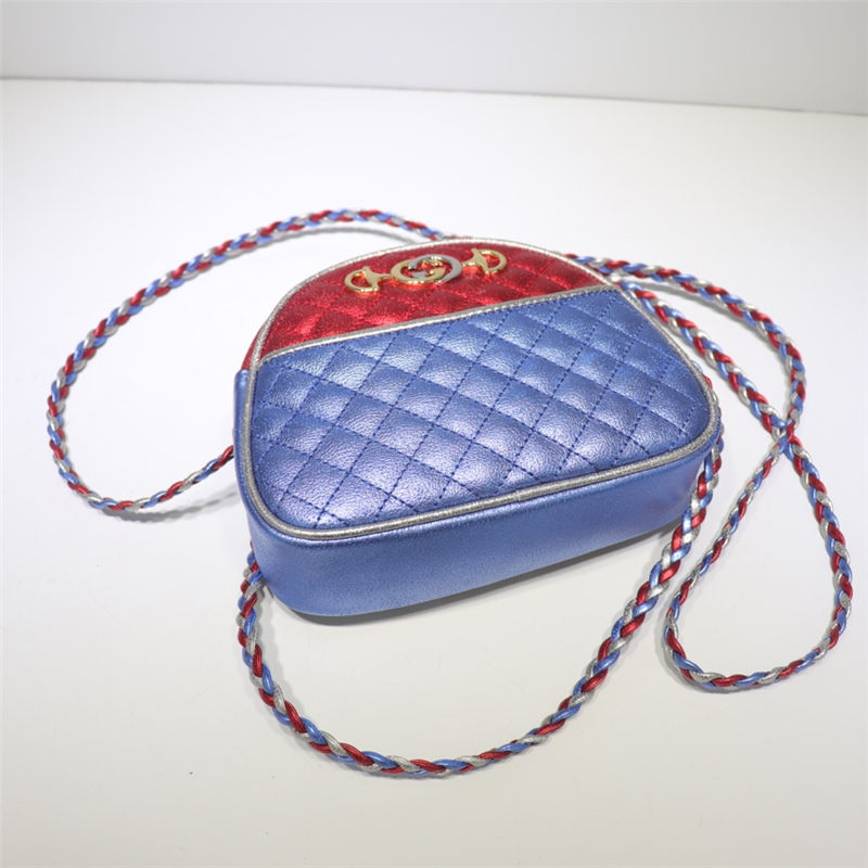 Gucci Laminated Leather Mini Shoulder Bag 534951 Red/Blue High