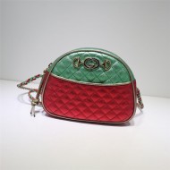 Gucci Laminated Leather Mini Shoulder Bag 534951 Green/Red High