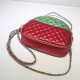 Gucci Laminated Leather Mini Shoulder Bag 534951 Green/Red High