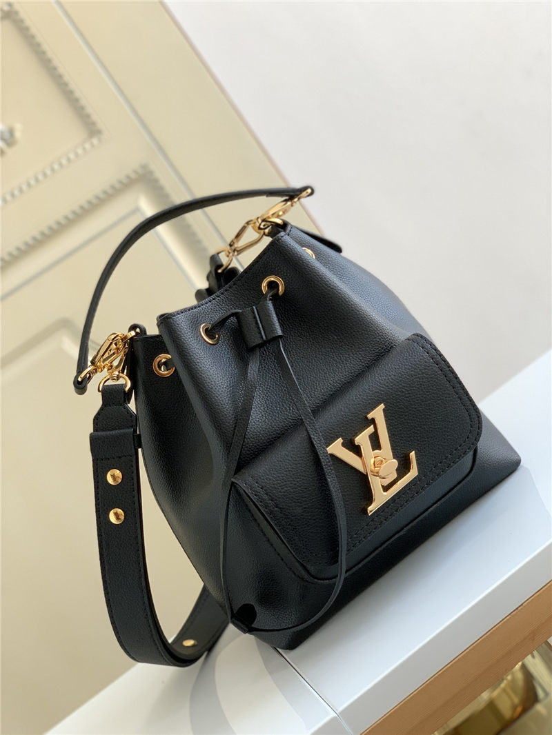 Louis Vuitton LOCKME BUCKET BAG Grained calf leather M57687 High