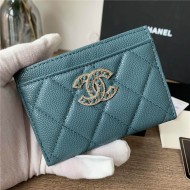 Chanel CARD HOLDER Grained Calfskin & Gold-Tone Metal AP2737 High