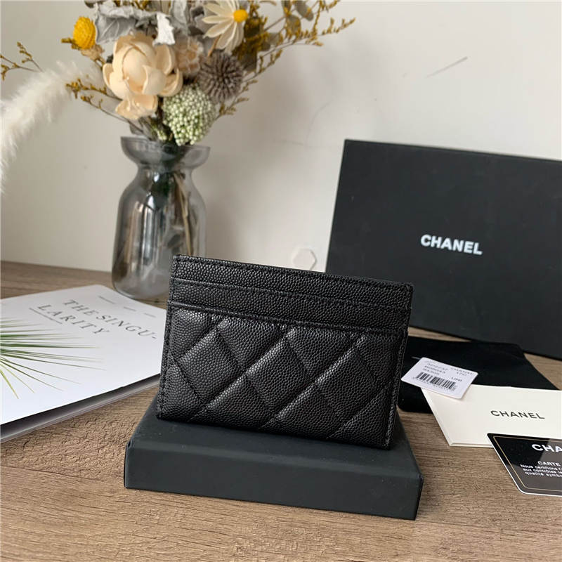 Chanel CARD HOLDER Grained Calfskin & Gold-Tone Metal AP2737 High