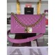 BOY Chanel HANDBAG Grained Calfskin Purple Gold Metal High