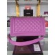 BOY Chanel HANDBAG Grained Calfskin Purple Gold Metal High