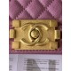 BOY Chanel HANDBAG Grained Calfskin Purple Matt-Gold Metal High