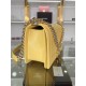 BOY Chanel HANDBAG Grained Calfskin Yellow Gold Metal High