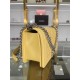 BOY Chanel HANDBAG Grained Calfskin Yellow Silver Metal High