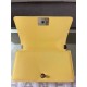 BOY Chanel HANDBAG Grained Calfskin Yellow Silver Metal High