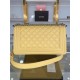 BOY Chanel HANDBAG Grained Calfskin Yellow Silver Metal High