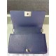 BOY Chanel HANDBAG Grained Calfskin Navy Blue Silver Metal High