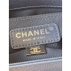 BOY Chanel HANDBAG Grained Calfskin Navy Blue Silver Metal High