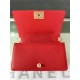 BOY Chanel HANDBAG Grained Calfskin Red Matt-Gold Metal High