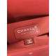 BOY Chanel HANDBAG Grained Calfskin Red Silver Metal High