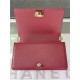 BOY Chanel HANDBAG Grained Calfskin Wine Silver Metal High