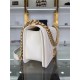 BOY Chanel HANDBAG Grained Calfskin White Matt-Gold Metal High