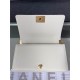 BOY Chanel HANDBAG Grained Calfskin White Matt-Gold Metal High