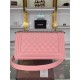 BOY Chanel HANDBAG Grained Calfskin Pink Silver Metal High