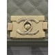 BOY Chanel HANDBAG Grained Calfskin Grey Gold Metal High