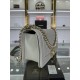 BOY Chanel HANDBAG Grained Calfskin Grey Gold Metal High