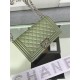 BOY Chanel HANDBAG Grained Calfskin Olive Silver Metal High