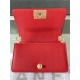 SMALL BOY Chanel HANDBAG Grained Calfskin Red Matt-Gold Metal High