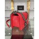 SMALL BOY Chanel HANDBAG Grained Calfskin Red Anti-Silver Metal High