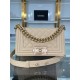 SMALL BOY Chanel HANDBAG Grained Calfskin Beige Matt-Gold Metal High